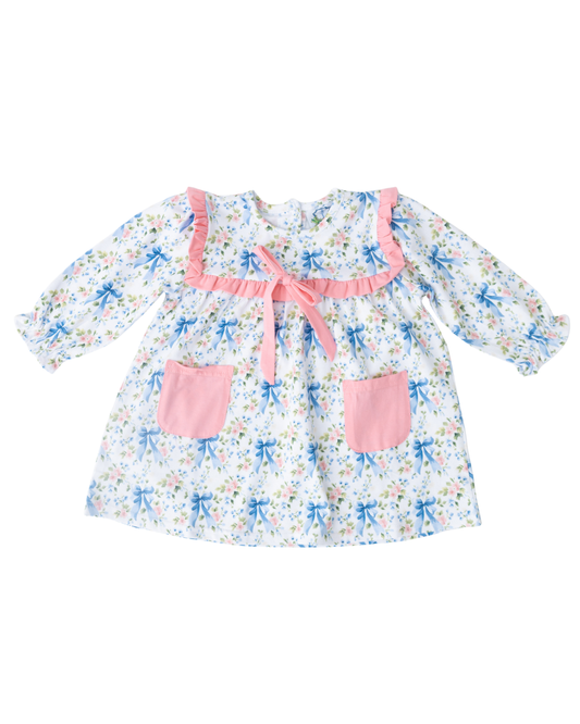 Bows and Blues Girls Dress