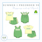 PO99: Smocked Green Frog Girl Short Set