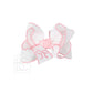 4.5 Embroidered Pink Bow Hair Bow