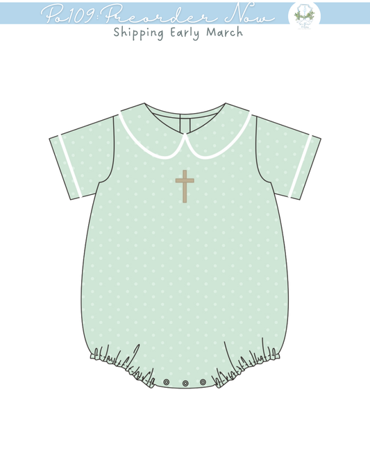 PO109: Swiss Dot Cross Boy Bubble