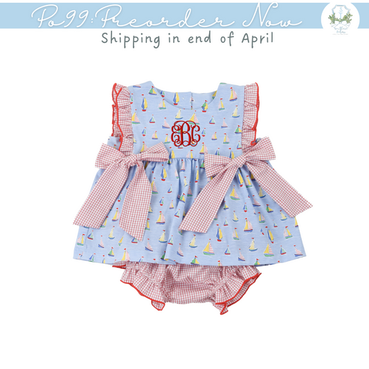 PO99: A Day At Sea Ruffle Bloomer Set