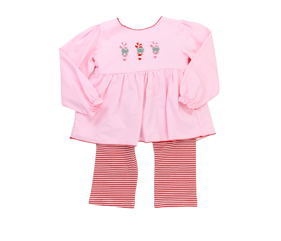 Candy Cane Stripes Girl Pant Set