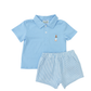 Seersucker Bunny Polo Short Set