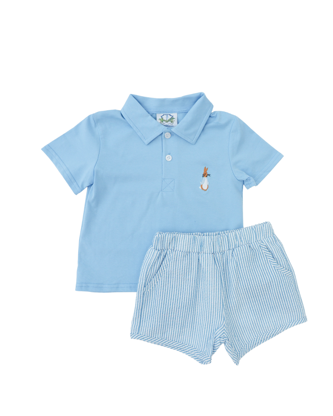 Seersucker Bunny Polo Short Set