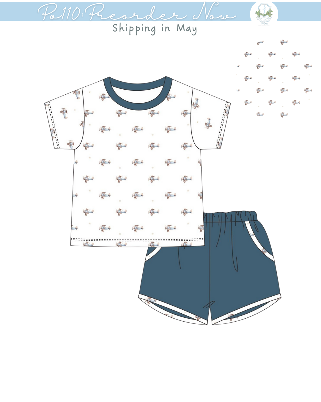 PO110: Little Propellers Boys Short Set