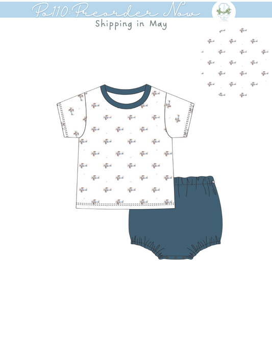 PO110: Little Propellers Diaper Set