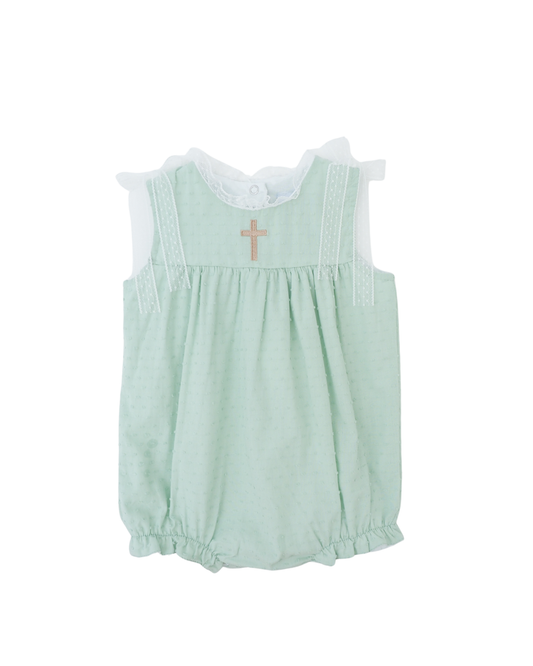 Swiss Dot Cross Girl Bubble