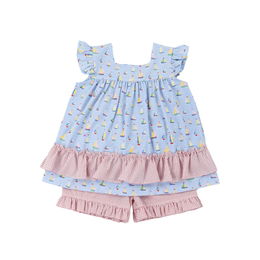 A Day At Sea Girl Short Set