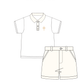 PO109: Linen Cross Polo Short Set