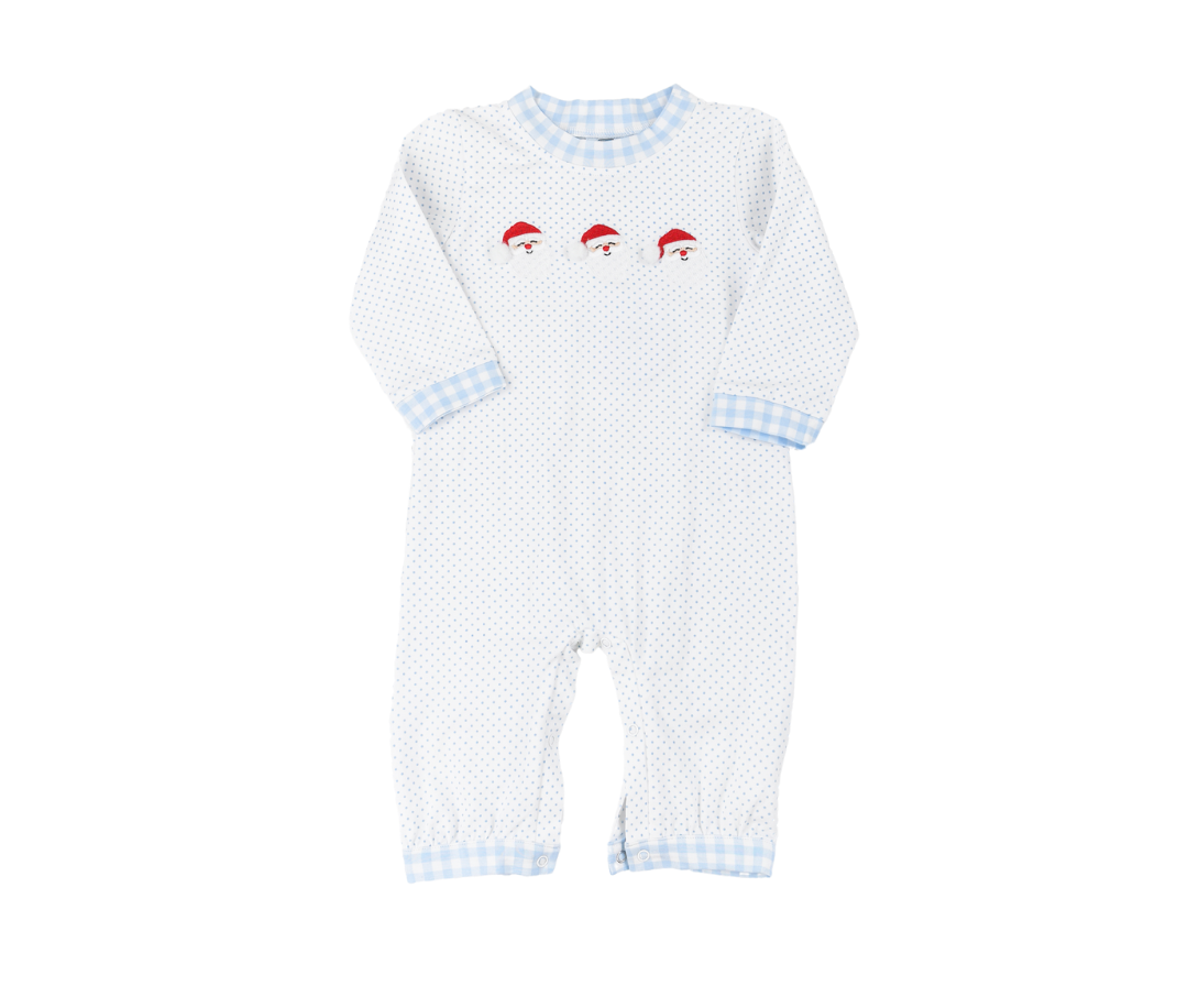 Santa Trio Boys Long Romper