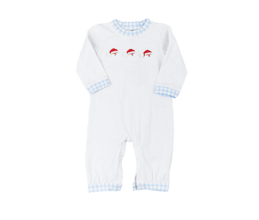 Santa Trio Boys Long Romper