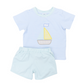 Stripe Sailboat Boy Short Set