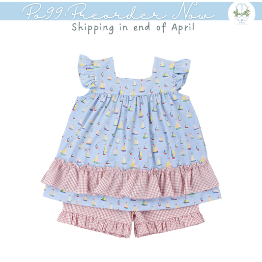 PO99: A Day At Sea Girl Short Set