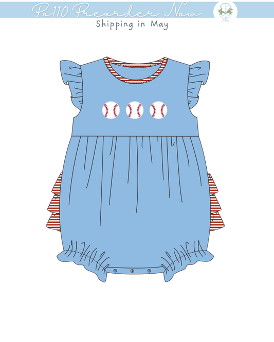 PO110: Baseballs Girl Bubble