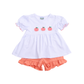 Loop Stitch Pumpkins Girls Short Set