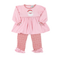 Santa Applique Pink Pants Set