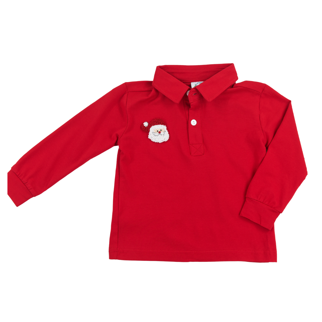 Red French Knot Santa Polo