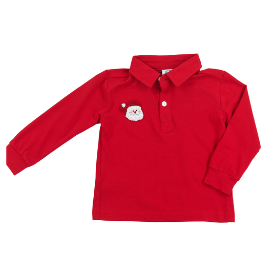 Red French Knot Santa Polo
