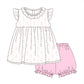 PO113: Watercolor Ghost Pink Bubble Short Set