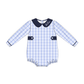 Navy Plaid Boys Bubble