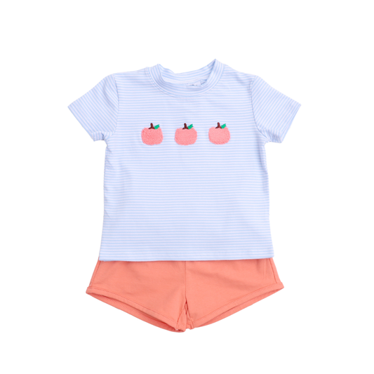 Loop Stitch Pumpkins Boys Short Set