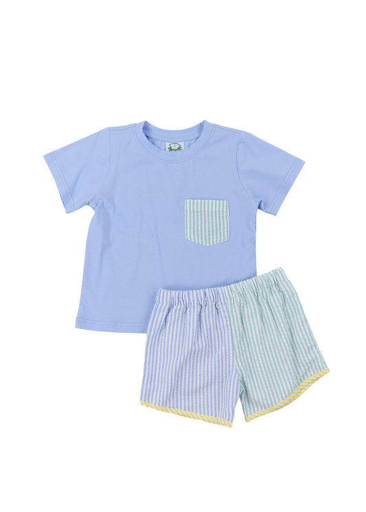 Spring Colorblock Boys Short Set