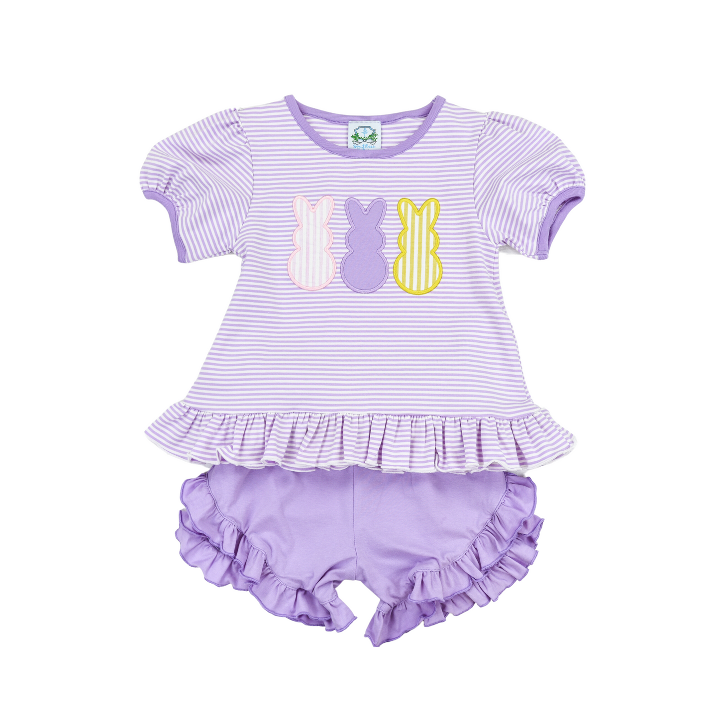 Peeps Applique Girl Short Set