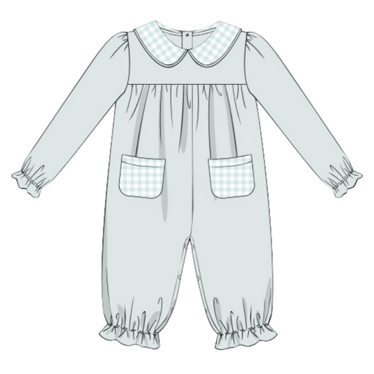 Sage Simple Knit Girls Romper