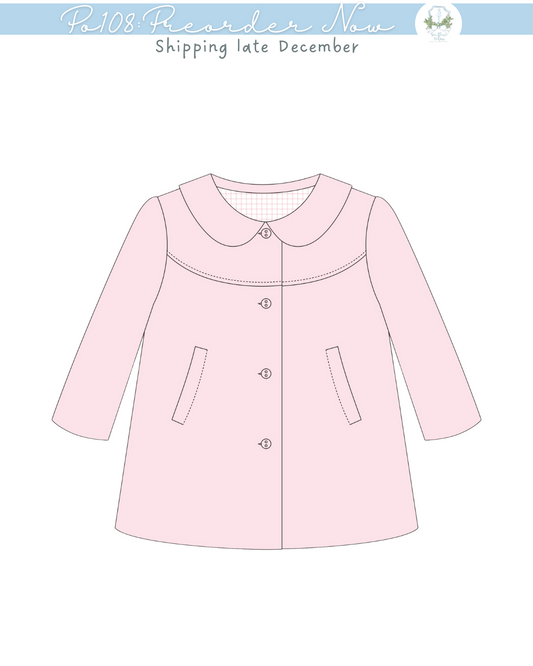 PO108: Cool Weather Girls Light Pink Coat