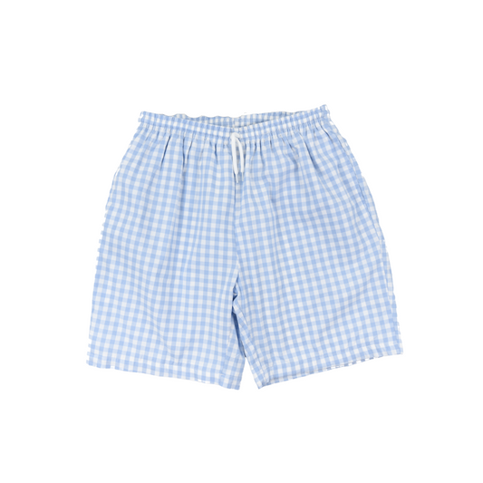 Dad Blue Gingham Swim Shorts