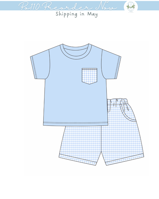 PO110: Hydrangea Boys Short Set