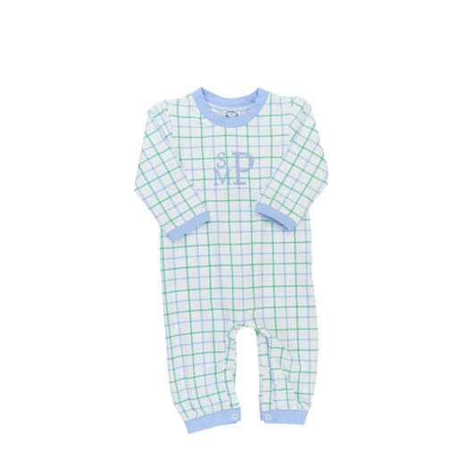 Winter Plaid Boys Long Romper