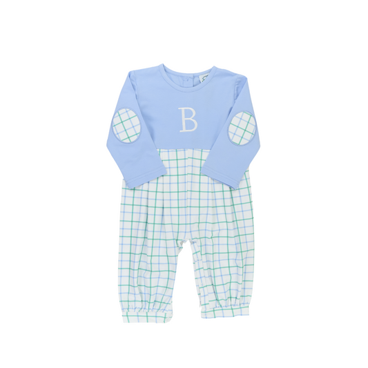 Winter Plaid and Blue Boys Romper