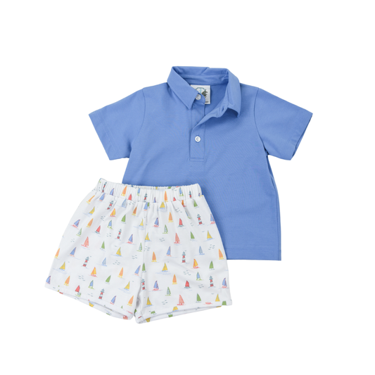 Tiny Sails Polo Short Set