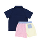 Seersucker Colorblock Boys Short Set