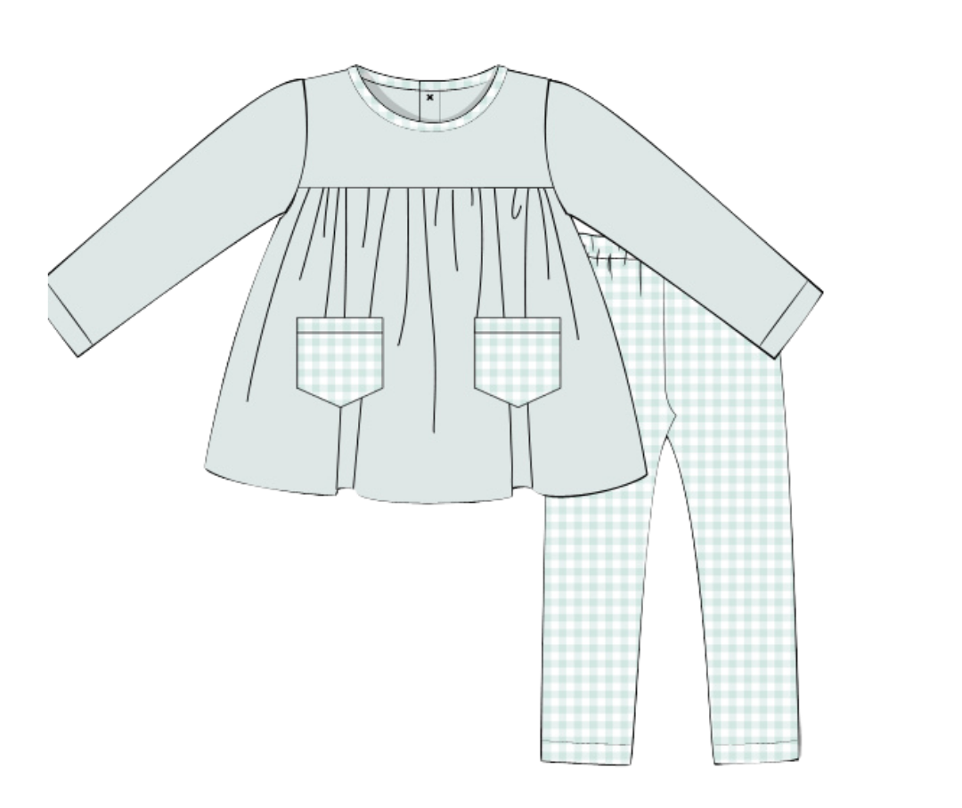 Sage Simple Knit Girls Pant Set