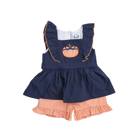 Autumn Applique Girl Short Set