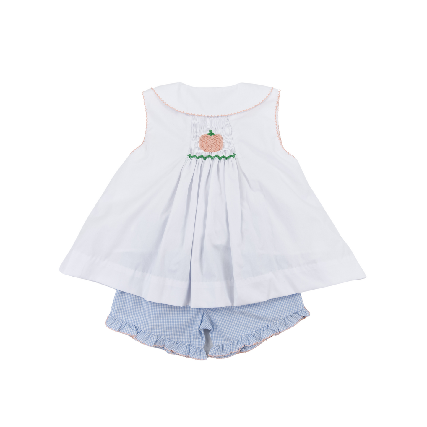 Single Smocked Pumpkin Girl Short Set