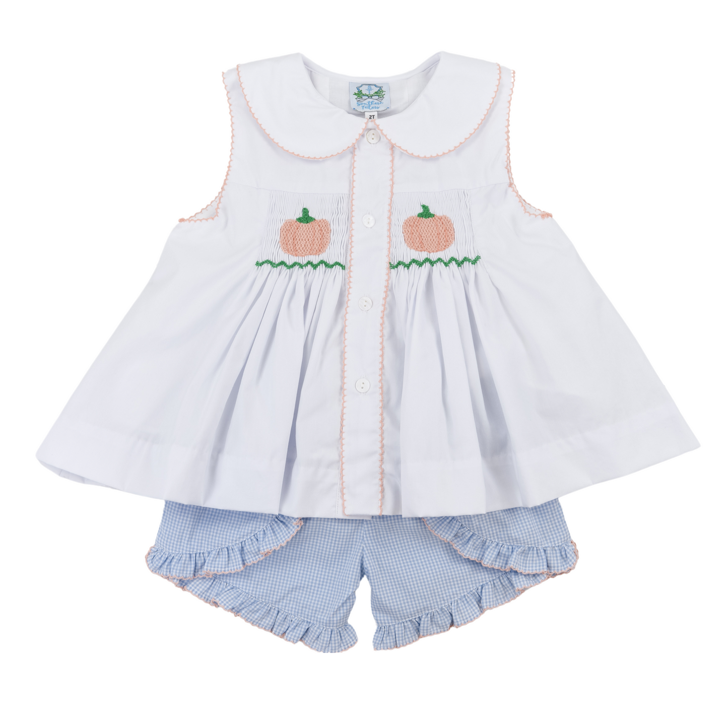 Single Smocked Pumpkin Girl Short Set