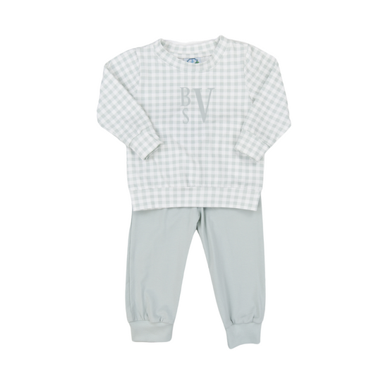 Sage Gingham Jogger Set