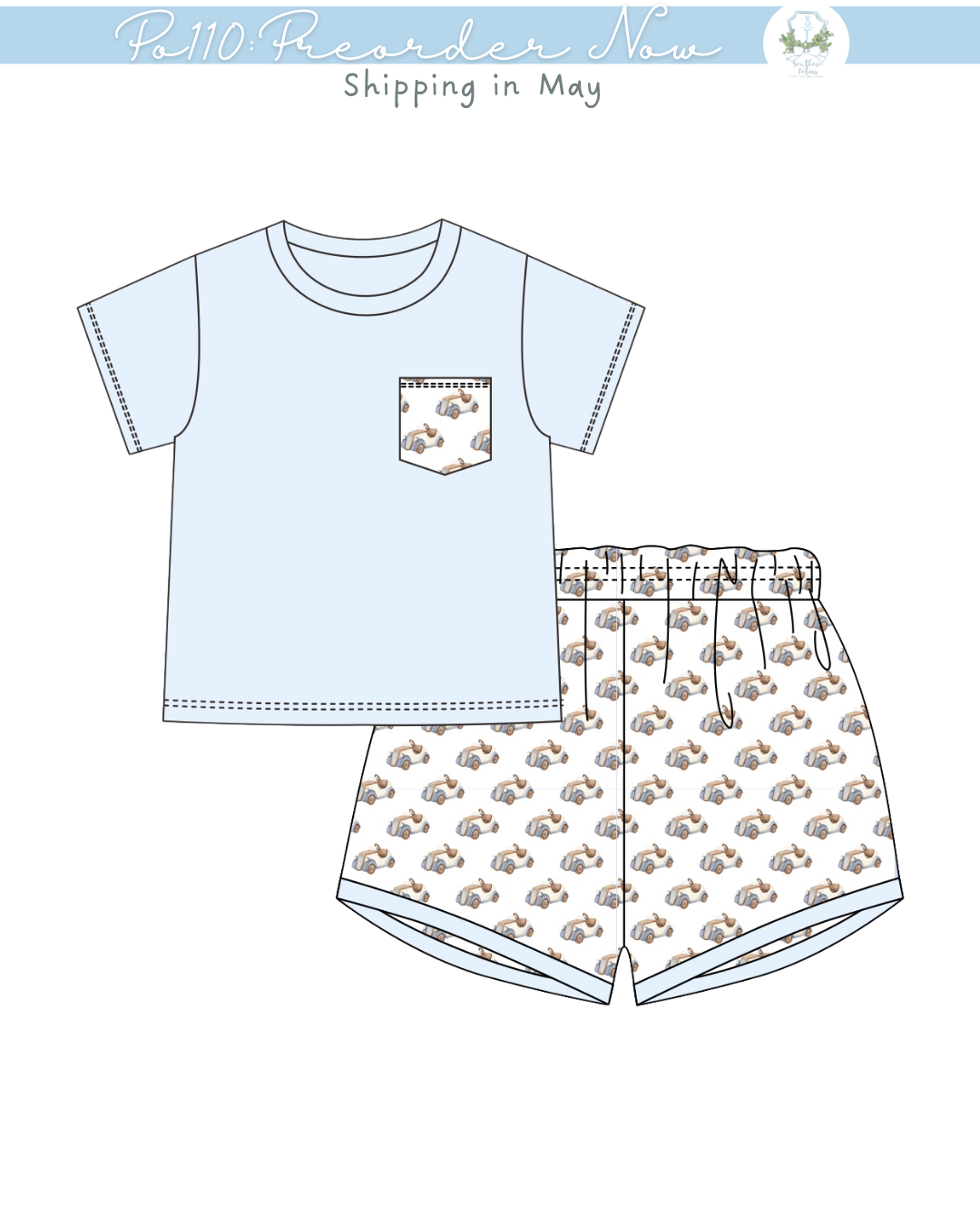 PO110: Vintage Car Short Set