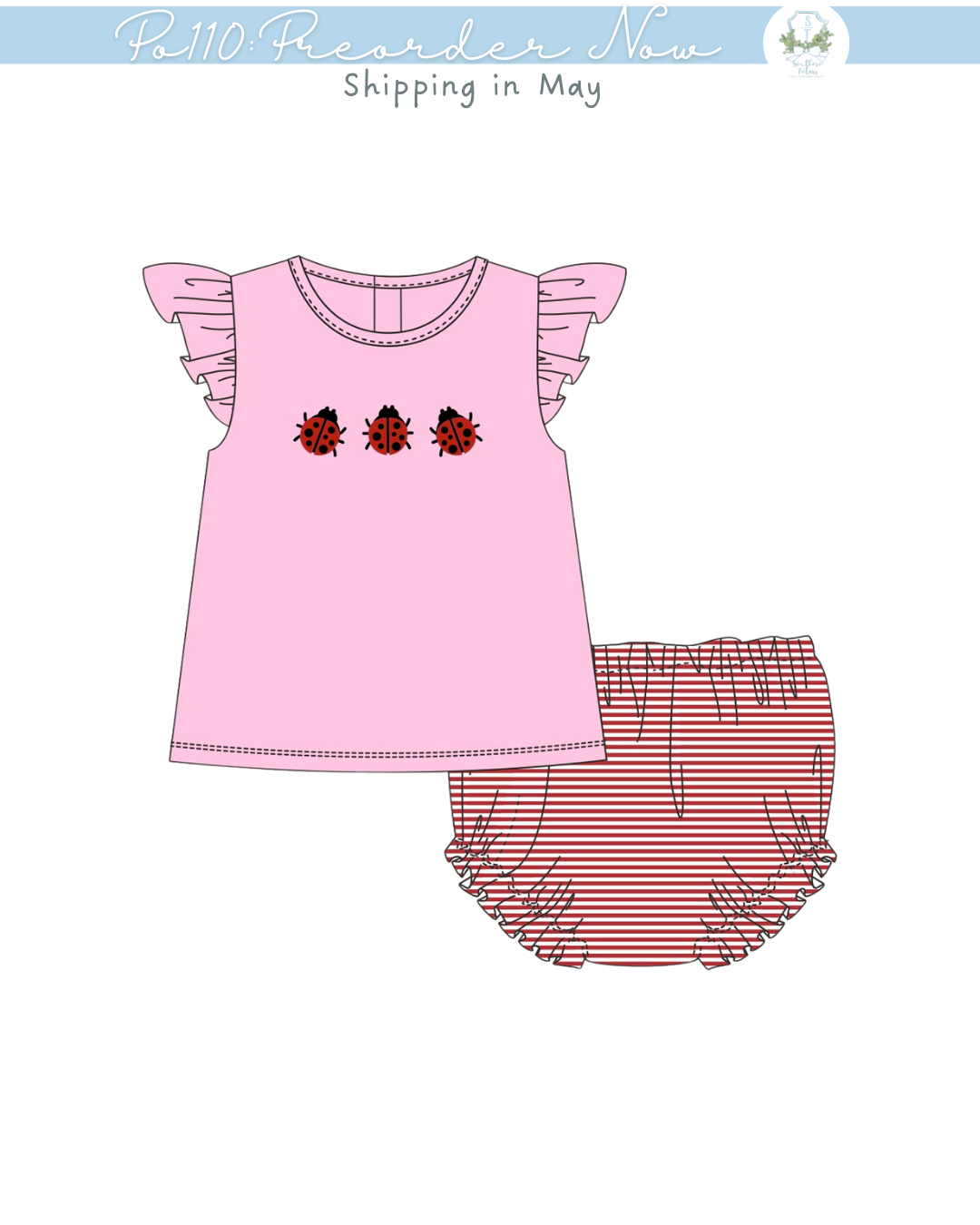 PO110: Ladybug Diaper Set