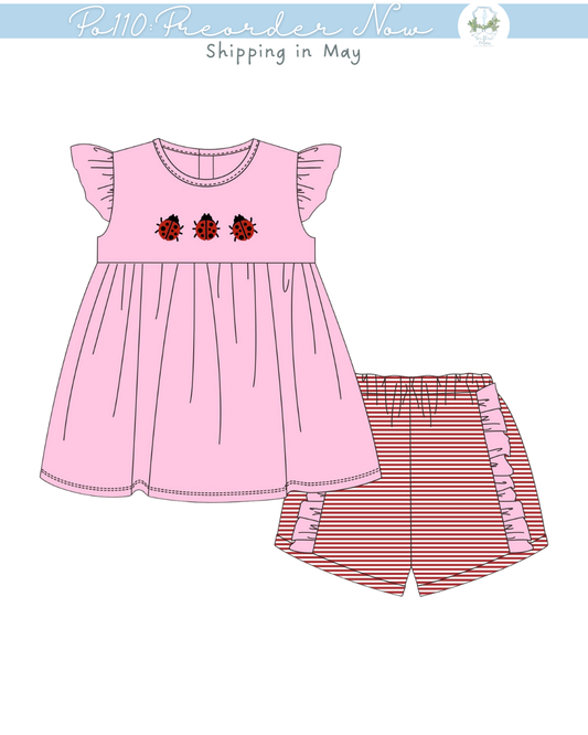 PO110: Ladybug Short Set