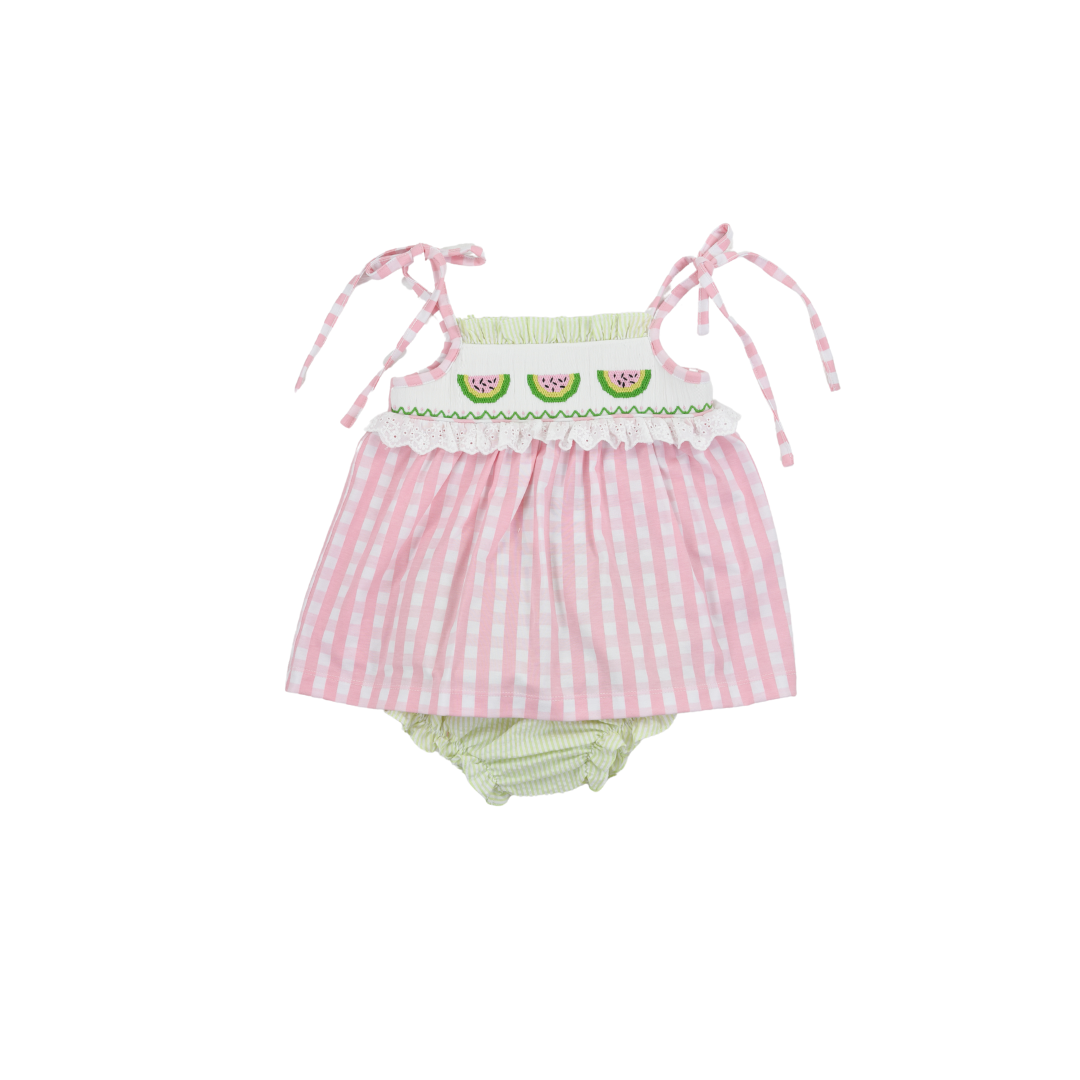 Smocked Watermelon Bloomer Set