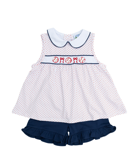 Baseball Stripe Girl Short Set