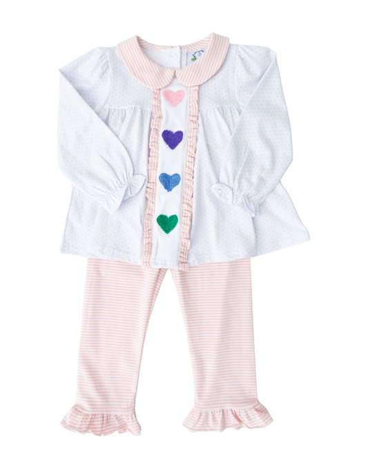 Candy Hearts Girls Pant Set