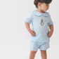 Swiss Dot Rabbit Boy Short Set