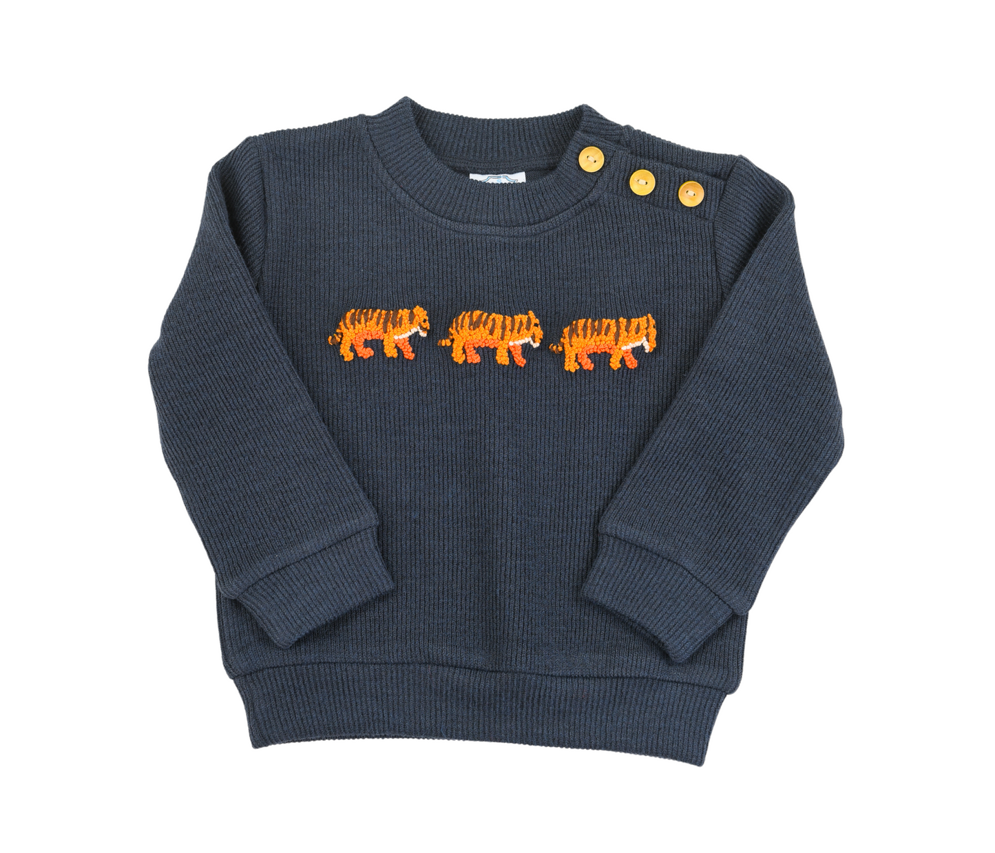 Orange Tiger Frenchknot Sweater