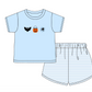 PO113: Hand Stitched Halloween Boy Short Set