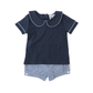Navy Easter Toile Banded Short Set